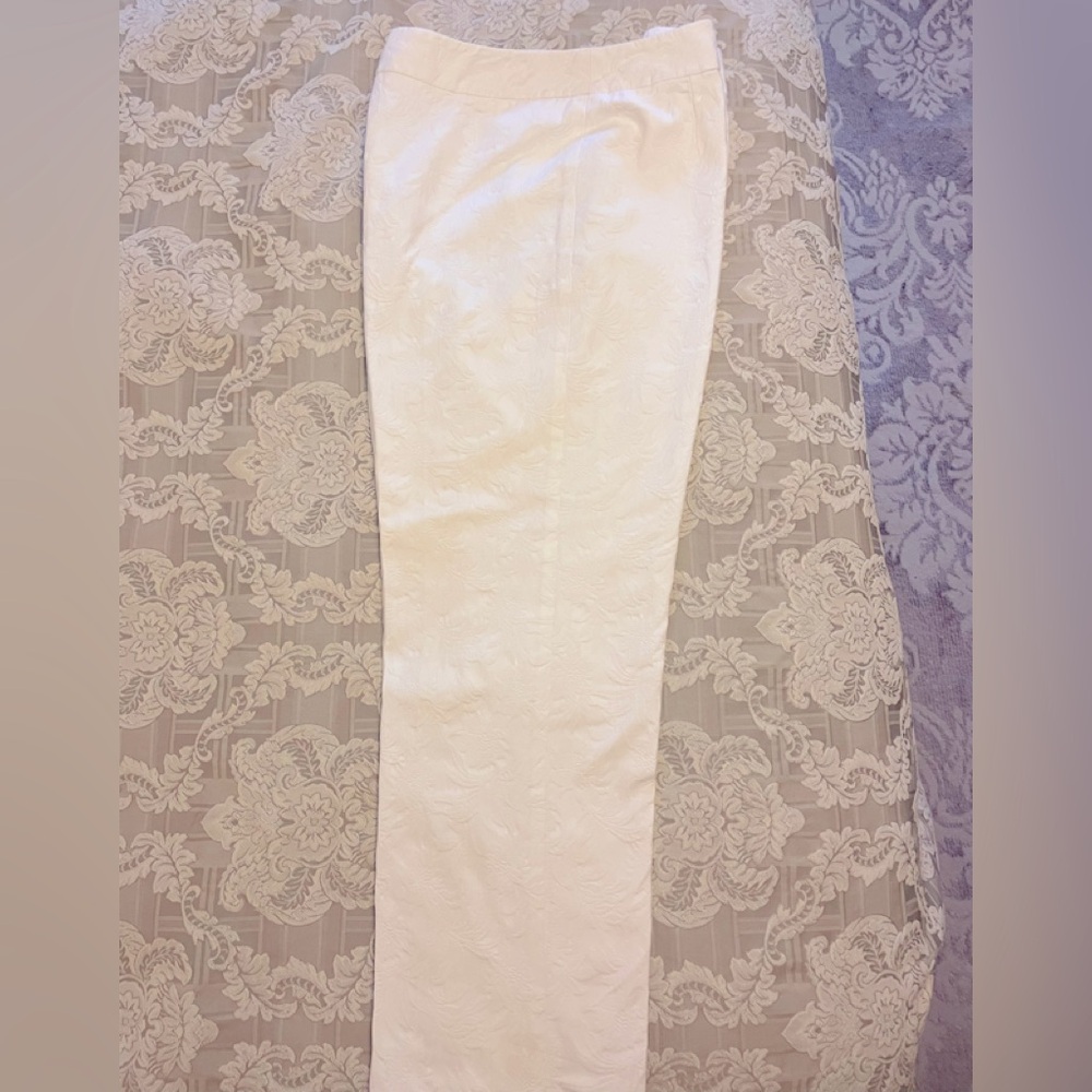 Talbots Pants Womens Size 16 White Crop Pant Fully Lined.